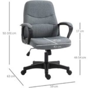 Vinsetto Ergonomic Massager Office Chair - Grey Linen