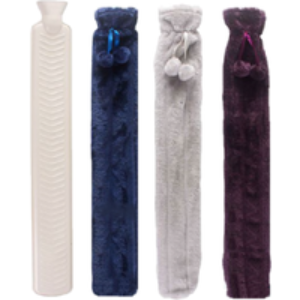 Extra Long 2 Litre Hot Water Bottle with Luxury Plush Cover | Wowcher