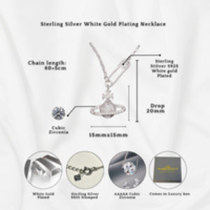 S925 Sterling Silver Diamante Orb Pendant Necklace - Hypoallergenic