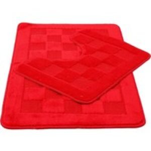 Square Chequered Non-Slip Bath Mat Set - 12 Colours