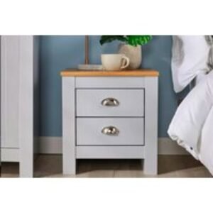 Camden Contemporary Two-Drawer Bedside Table - Metal Handles