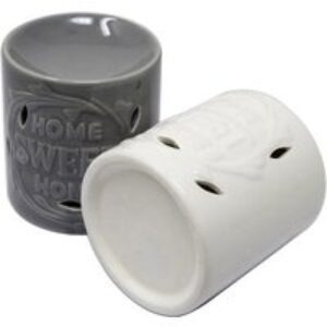 Ceramic 'Home Sweet Home' Oil Burner Set - Vintage Shabby Chic Scent Diffuser Tabletop Decor