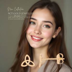 9ct Gold Trinity 6mm Stud Earrings - Hallmarked Elegance | Wowcher