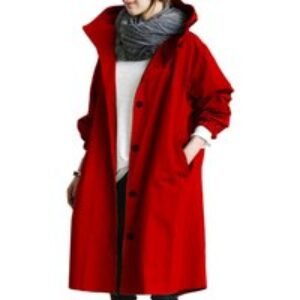 Black Women's Lightweight Waterproof Hooded Parka - Breathable Cotton-Blend