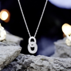 Sterling Silver Cubic Zirconia Infinity Link Necklace with S925 Hallmark | Wowcher