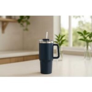 40oz Stainless Steel Insulated Tumbler Cup with Handle & Straw - Double Wall