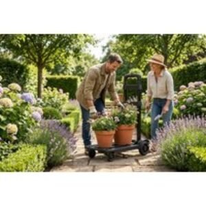 Foldable Stair-Climbing Utility Trolley - Heavy-Duty Iron Frame