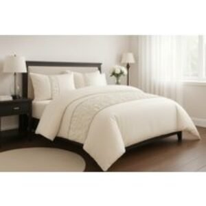 Luxury Embellished Diamond Ruffle Lace Bedding Set - Soft & Durable Polycotton | Wowcher