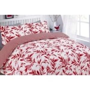 Ellie Leaf Polycotton Duvet Cover Set - Reversible