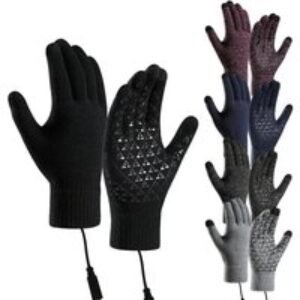 Unisex Black Touchscreen Thermal Electric Heating Gloves - Unisex