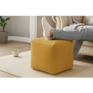 Jumbo Cord Cube Footstool - Plush Foam