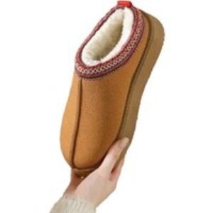 Black Women's Suede Fur-Lined Platform Winter Boots - Waterproof