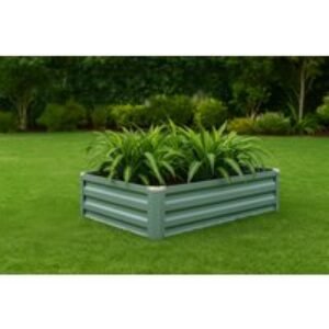 Sage Green Metal Raised Garden Beds - Weatherproof Planter