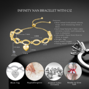 Nan Birthday Infinity Bracelet with Heart Charm | Wowcher
