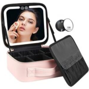 LED Light Makeup Case with Mirror - Professional Beauty Tool | Wowcher