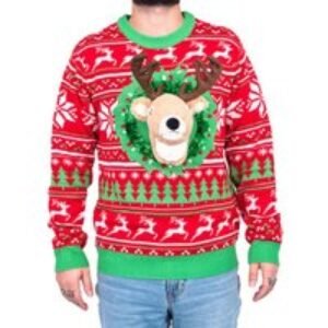 3D Unisex Novelty Christmas Animal Jumper - Cotton Blend
