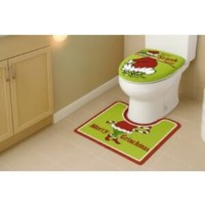Festive Grinch Bathroom Mat Set - Non-Slip