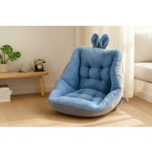 Warm Rabbit Ears Semi-Enclosed Polyester/Cotton Lumbar Support Seat Cushion - Machine Washable