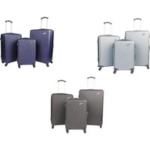Durable ABS Hard Shell 3 Piece Suitcase Set with Spinner Wheels | Wowcher