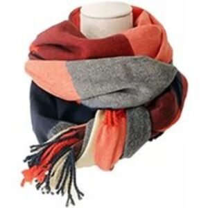 Blue Oversized Checked Scarf for Women in 4 Colour Options | Wowcher