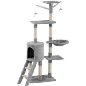 Multi-Level Cat Tree with Sisal Scratching Posts & Plush Bed - Large Sturdy Play Centre | Wowcher