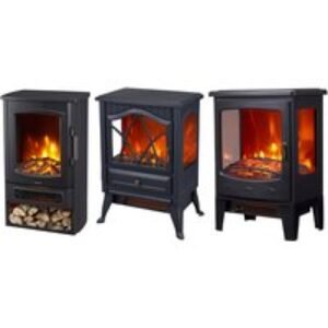 Electric Fireplace with Realistic Flame in 3 Options | Wowcher