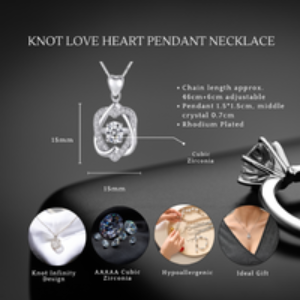 Heart Crystal Pendant Necklace for Girlfriend - Adjustable Chain