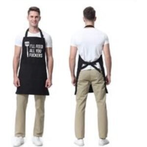 Funny Cotton Cooking Apron with 2 Pockets - Adjustable