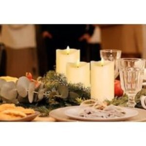 Set of 3 LED 3D Wick Flameless Candles - Battery Operated Decorative Home Lighting