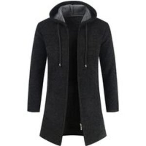 Men's Slim-Fit Hooded Cardigan - Versatile Winter & Smart-Casual Layer | Wowcher
