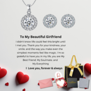 Silver-Tone Jewellery Set - Necklace & Earrings with Gift Message