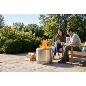 Stainless Steel Smokeless Fire Pit - Multi-Fuel Outdoor Heater | Wowcher