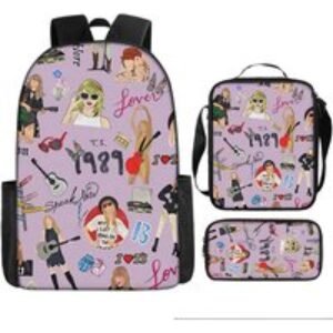 Durable Polyester School Backpack & Lunchbox Set - 9 Taylor Swift- Styles