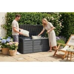 Weatherproof Black Plastic Garden Storage Box - Lockable