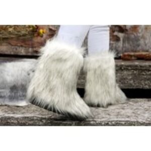 Black Women's Faux Fur Shaggy Snow Boots - Winter Warm