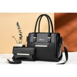 Beige Women's Crocodile Pattern 2-Piece Handbag Set | Wowcher