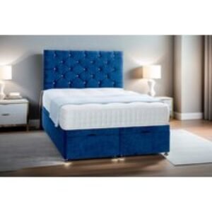 Velvet Ottoman Storage Bed with Lift-Up Mechanism - All Sizes | Wowcher