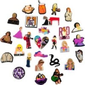 Unisex Black Pop-Star  PVC Croc Charms - Waterproof Shoe Accessories for Teens & Adults | Wowcher