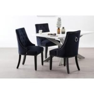 Velvet Dining Chair Set with Knocker Back - Plush Upholstered