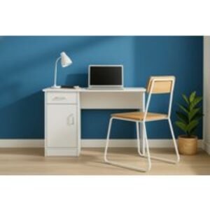 Tyler Contemporary Storage Desk - Compact Wood Effect