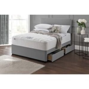 Grey Ottoman Divan Bed with Storage Drawers & Orthopaedic Memory Mattress | Wowcher