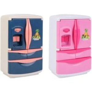 Kids Mini Fridge Playhouse Toy - 28 Piece Pretend Refrigerator Set (Ages 3+