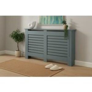 York Contemporary Slatted Radiator Cover - Modern Free-Standing Living Room Shelf