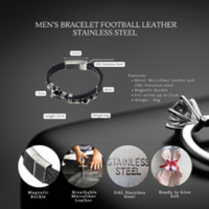 Men's Leather Bracelet - Personalised Infinity Stainless Steel