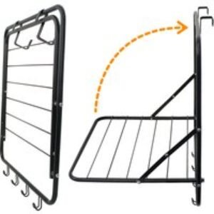 2.4m Over the Door Hanging Clothes Air Dry Rack in Black | Wowcher