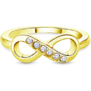 Gold Plated Infinity Statement Ring with Crystals - Sterling Silver Finish | Wowcher