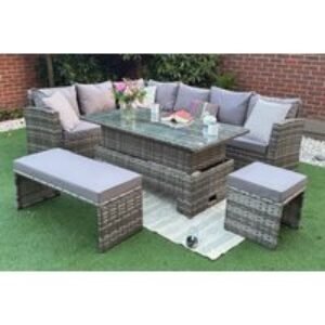 9-Seater Rattan Garden Dining Set - Weatherproof Outdoor Sofa & Table | Wowcher