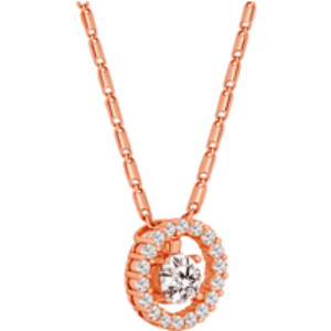 Diamond Style London Solstice Rose Gold Pendant Necklace with Crystal Accent