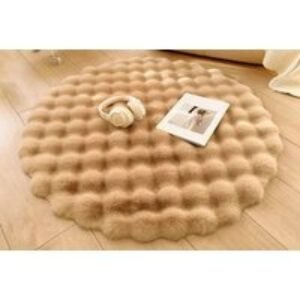 Bubble Velvet Fluffy Round Carpet in 4 Sizes and 6 Colours | Wowcher