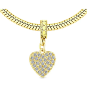 Gold & Rhodium Plated Charm Bracelet - Heart